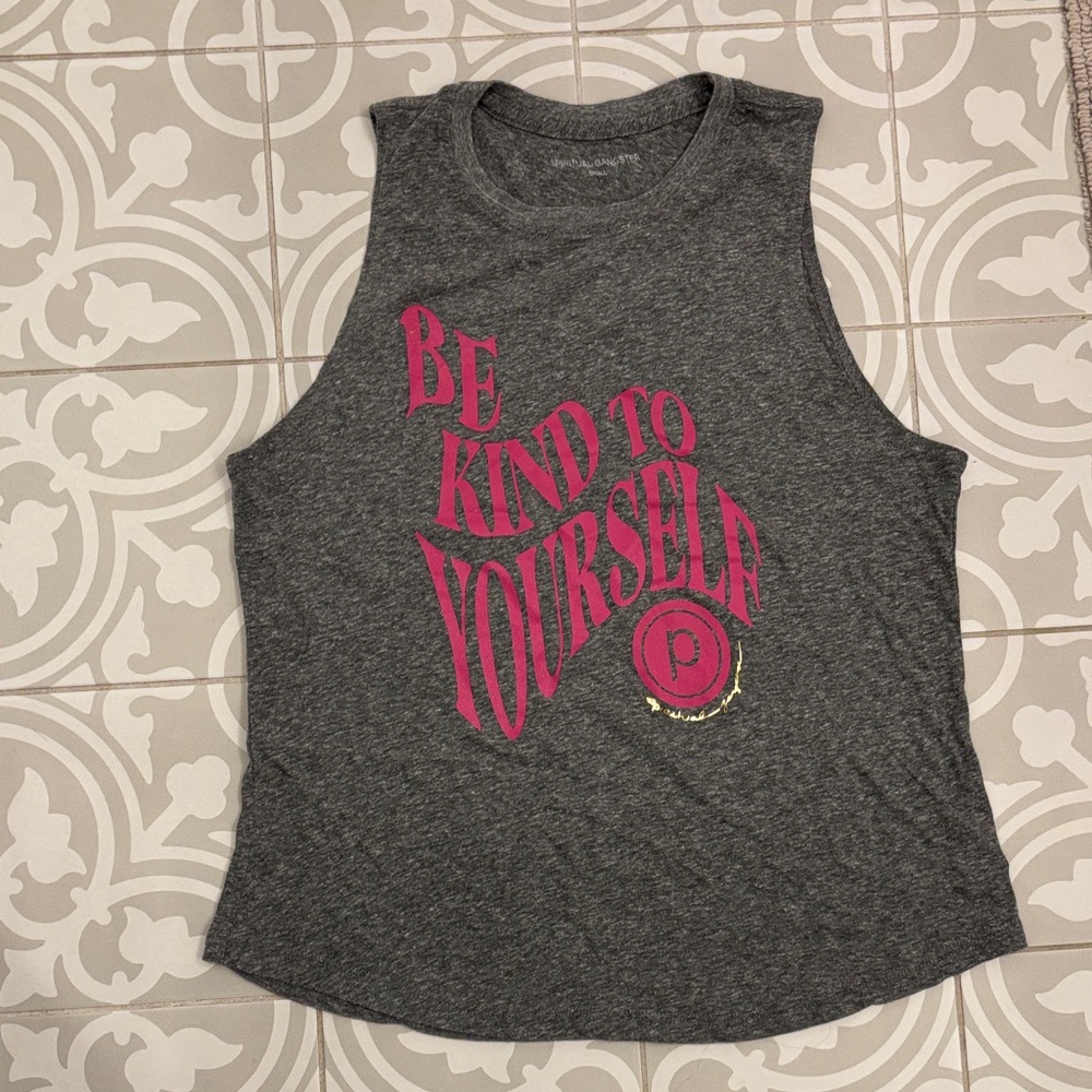 Spiritual Gangster Heather Gray Pure Barre Tank size Small